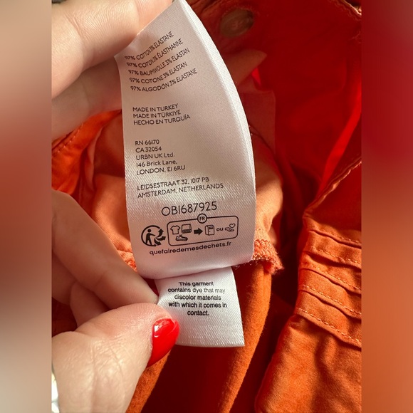 Maeve by Anthropologie utility barrel trouser pants orange size 12T - Picture 6 of 6